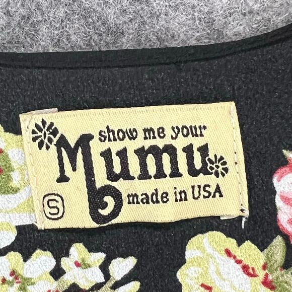 Show Me Your Mumu Kimono Womens S Black Floral Open Front Cover Up Boho Chic - Picture 8 of 10